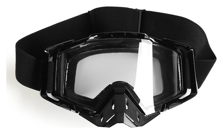 Очки- маска, со съемной защитой носа, стекло двухслойное прозрачное, черные