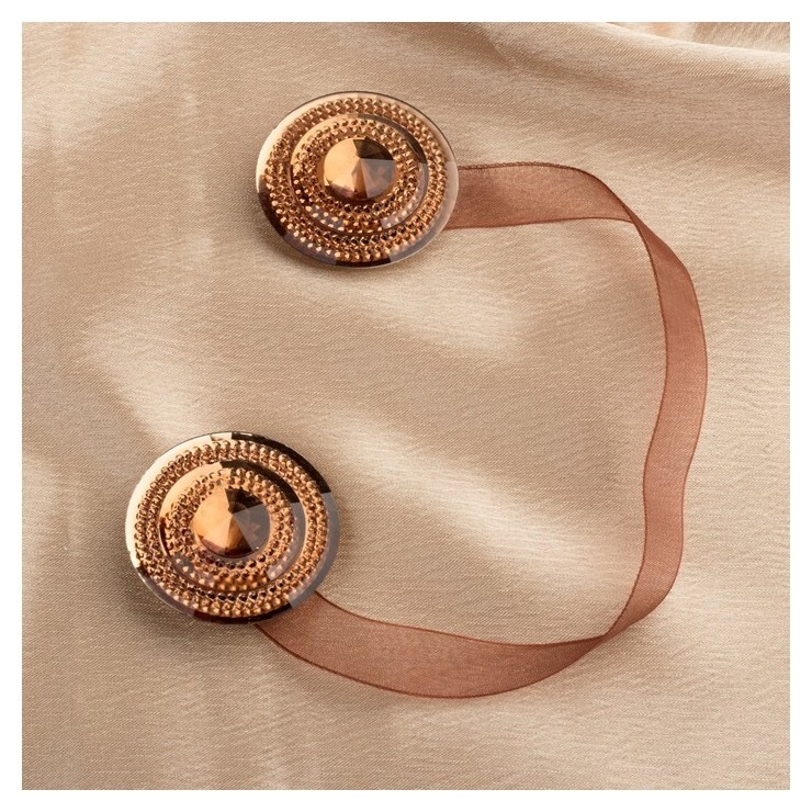 Подхват для штор «Блестящий круг», D = 4,5 см, цвет кофейный  Арт узор