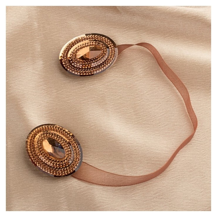 Подхват для штор «Блестящий овал», 4 × 5 см, цвет коричневый  Арт узор