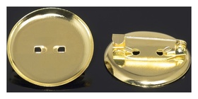 Основа для броши с круглым основанием см-367, (Набор 5шт) 25 мм, цвет золото Queen Fair