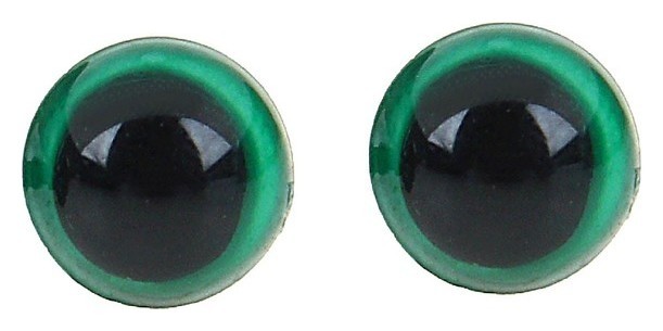 Глаза винтовые с заглушками, полупрозрачные, набор 4 шт, цвет зелёный, размер 1 шт: 0,8×0,8 см