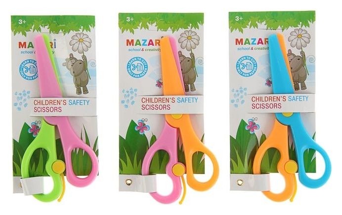 Ножницы детские 13,5 см, безопасные, пластиковые, с автоматическим механизмом
