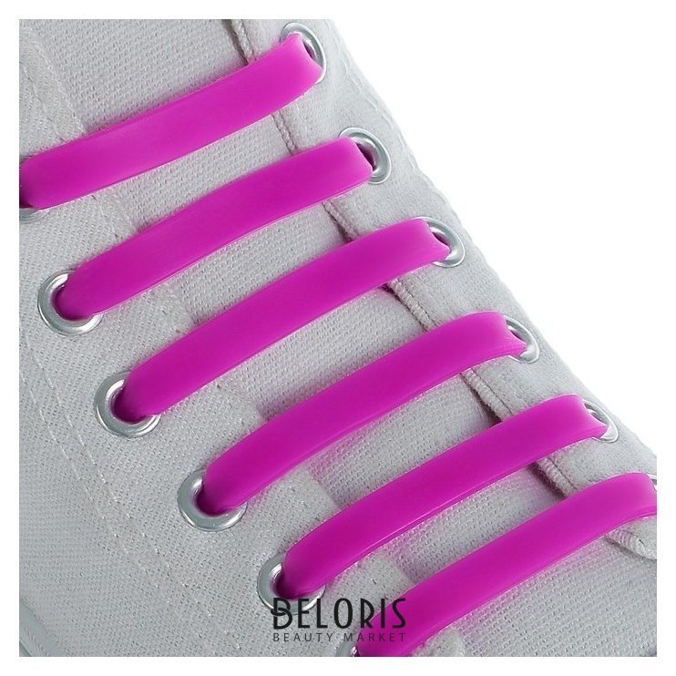 Набор шнурков для обуви, 6 шт, силиконовые, плоские, 13 мм, 9 см Onlitop