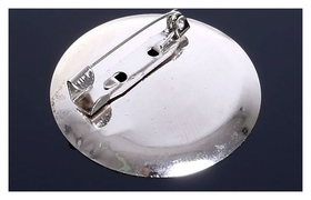 Основа для броши с круглым основанием см-367, (Набор 5шт) 35 мм, цвет серебро Queen Fair