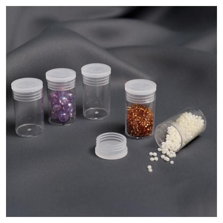 Баночки для хранения мелочей, D = 2,2 × 3,8 см, 5 шт, цвет прозрачный  