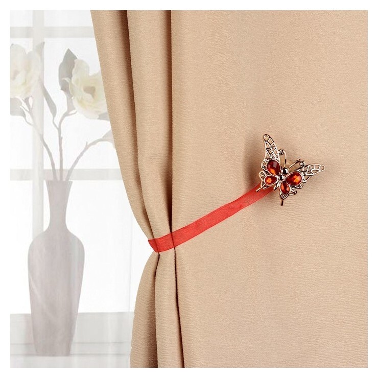 Подхват для штор «Бабочка яркая», 6 × 5 см, цвет красный Арт узор