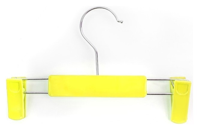 Вешалка для брюк и юбок с зажимами, 23×13 см, цвет жёлтый
