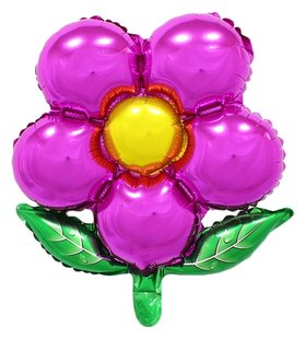 Шар фольгированный 20""цветок" с клапаном, цвет фуксии Страна Карнавалия