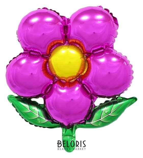 Шар фольгированный 20цветок с клапаном, цвет фуксии Страна Карнавалия