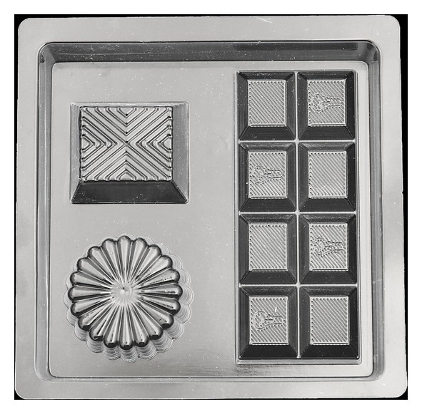 

Пластиковая форма для мыла МК "Шоколад" 4,5х10,5, 4х3,5, D=4,5 см