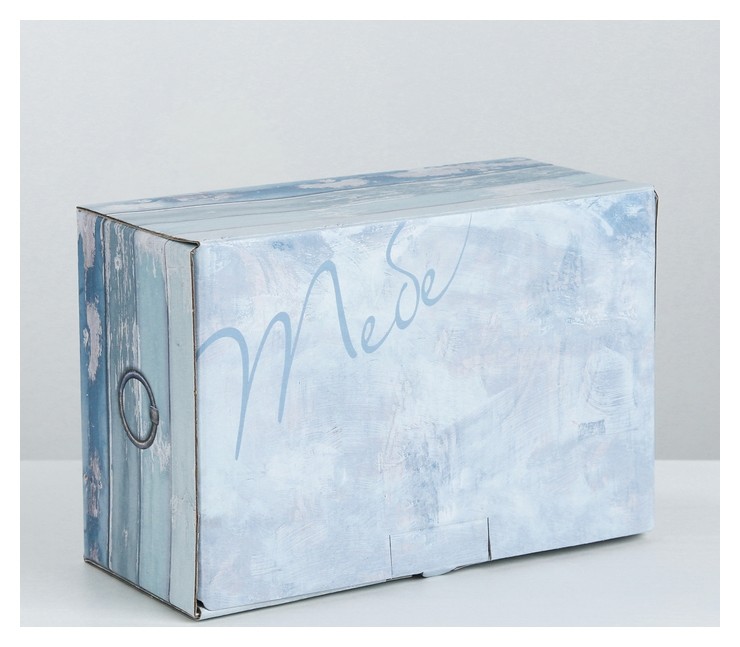 

Коробка‒пенал «Деревянный ящичек», 22 × 15 × 10 см, Голубой