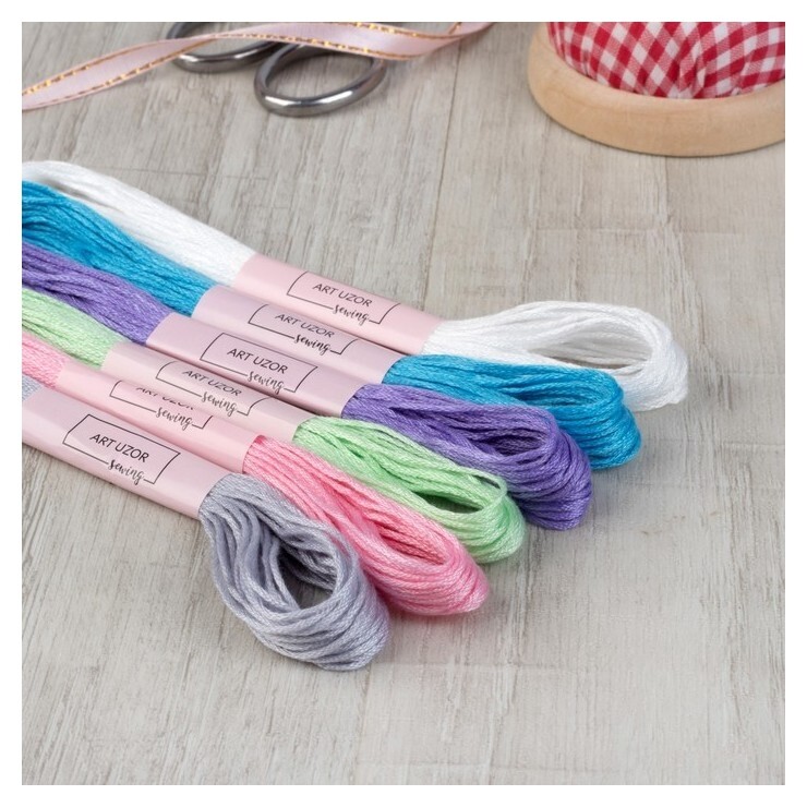 Набор ниток мулине №13, 8 ± 1 м, 6 шт  Арт узор