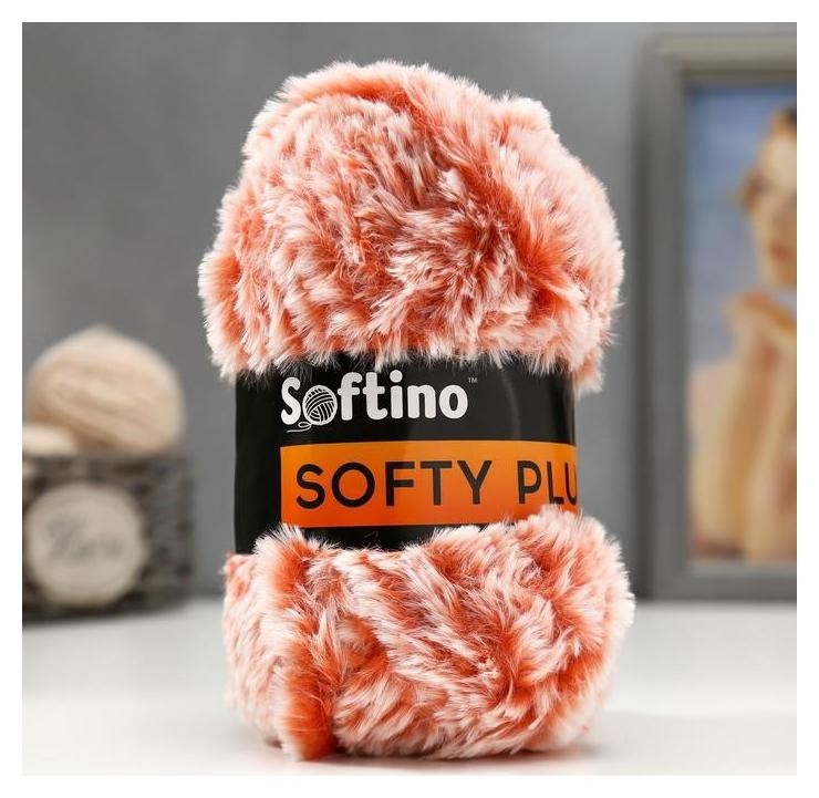 

Пряжа фантазийная 100% микрофибра "Softy Plush" 100 гр 65 м жжёный апельсин, Оранжевый