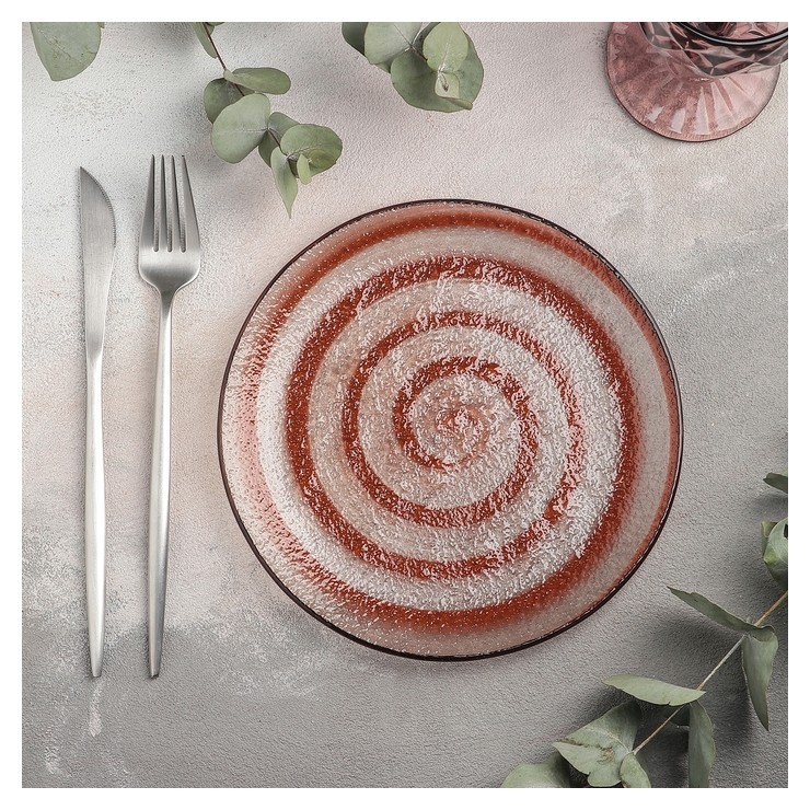 Тарелка десертная «Карамель», 20 см, цвет оранжевый