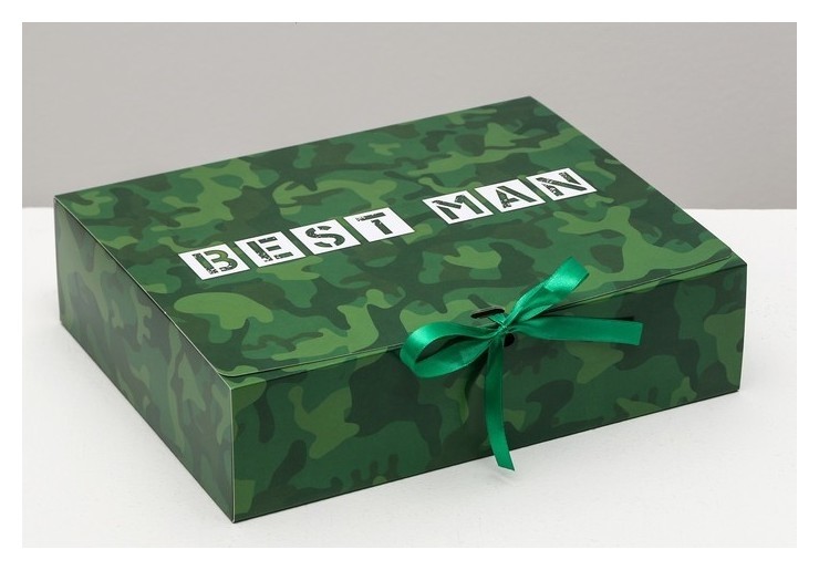 

Коробка подарочная Best Man, 31 х24,5 х9 см, Зелёный