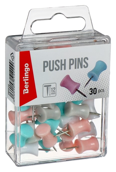 

Кнопки силовые цветные 30шт Berlingo, пласт/уп с европодв, 285393, Микс