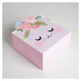 Коробка складная «Кошечка», 15 х 15 х 8 см Дарите счастье