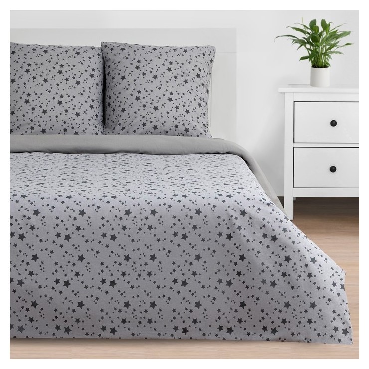 

Постельное бельё «Этель»  Starlight Night 175*215 см, 200*220 см, 70*70 см - 2 шт, Серый