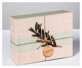 Коробка складная «Эко стиль», 20 × 15 × 8 см Дарите счастье