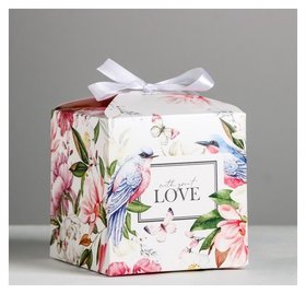 Коробка складная «Цветочная», 12 × 12 × 12 см Дарите счастье