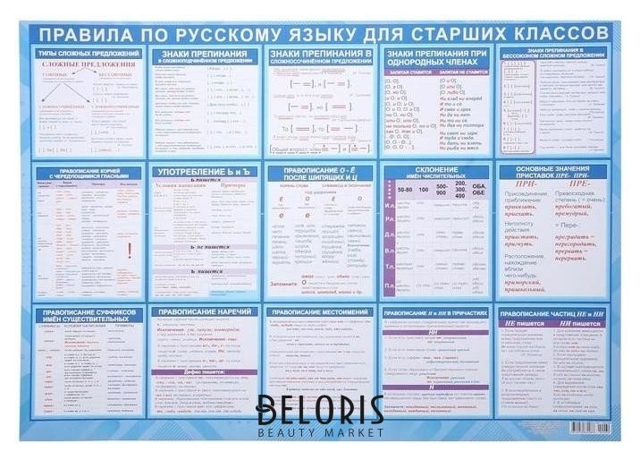 Плакат Русский язык для старших классов А2 ЛиС
