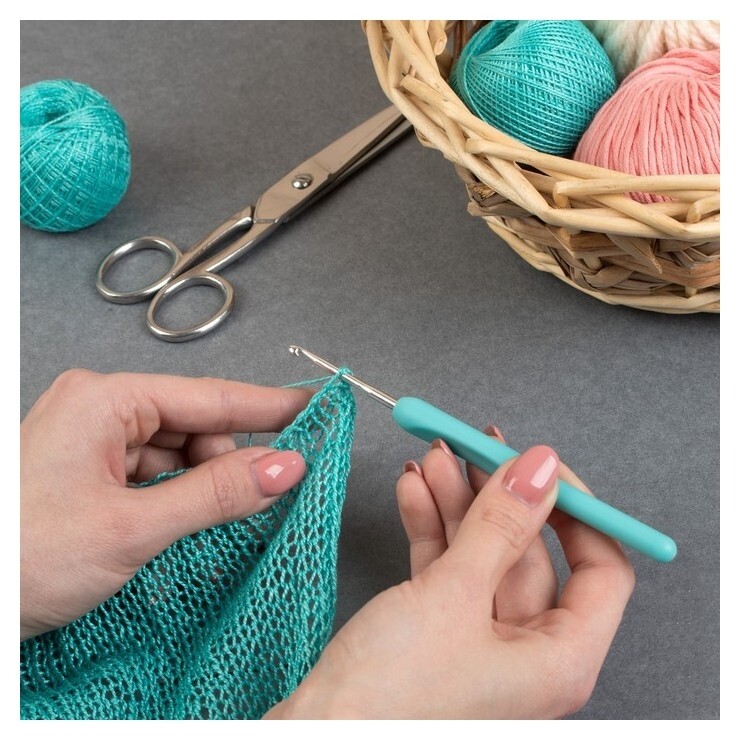 Крючок для вязания, с пластиковой ручкой, D = 3 мм, 14 см  Арт узор