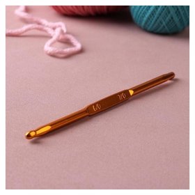 Крючок для вязания, двухсторонний, D = 6/7 мм, 13 см, цвет золотой Арт узор