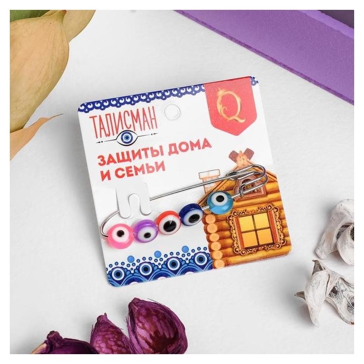 

Булавка-оберег "Глазик" 6см в серебре, Разноцветный