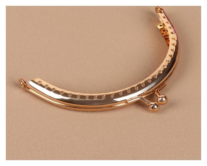 Фермуар пришивной «Полукруг», 10 см, цвет золотой  