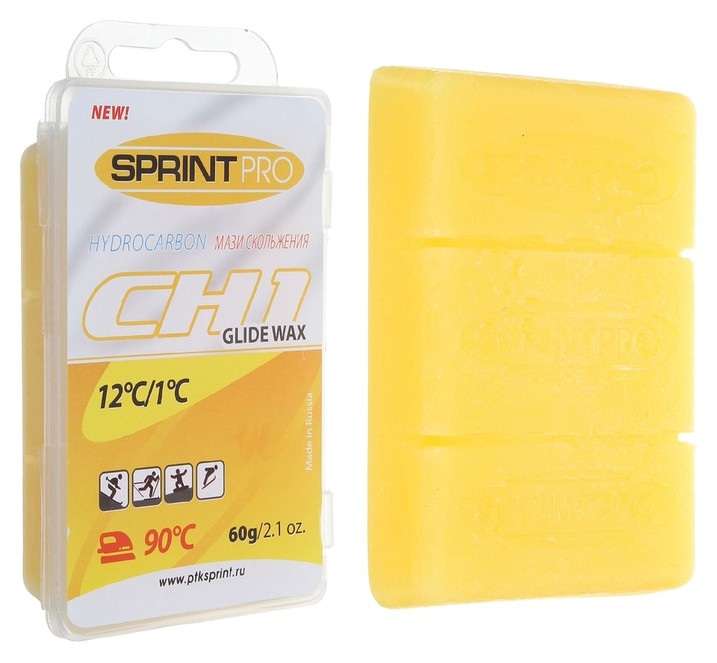 Мази скольжения Sprint Pro, CH1 Yellow, (От +12 до +1°c), 60 г (2 шт.)