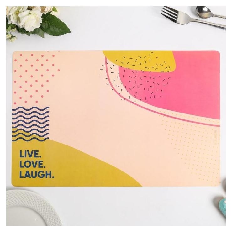 

Салфетка на стол "Live.love.laugh.", материал пвх, 43х28 см, Разноцветный