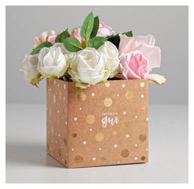 Коробка для цветов с Pvc-крышкой Хорошего дня Дарите счастье