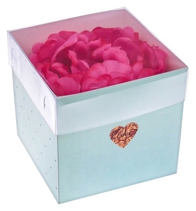 Коробка для цветов с PVC крышкой Love, 12 х 12 х 12 см Дарите счастье