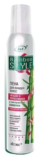 Пена для волос для укладки с укрепляющим действием бамбука Суперсильной фиксации Bamboo Style отзывы