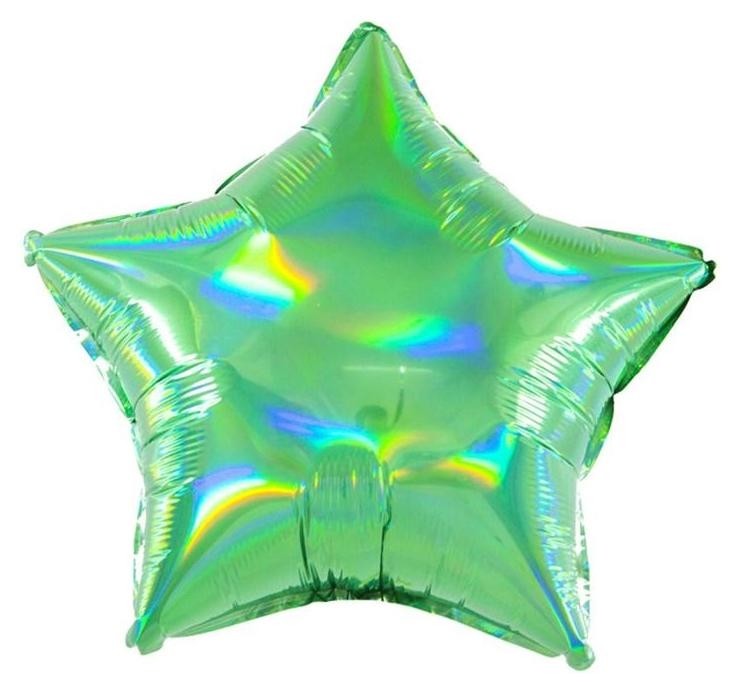 

Шар фольгированный 18" «Перламутровый блеск», звезда, голография, цвет зелёный