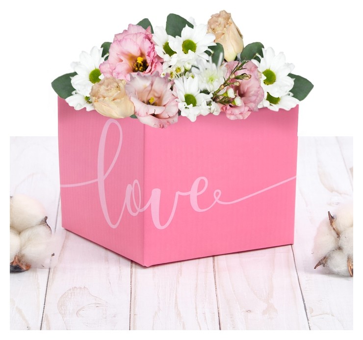 

Складная коробка Love, 12 х 12 х 10 см, Розовый