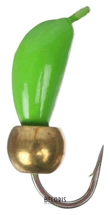 Мормышка безнасадочная «Банан», цвет зелёный, D=4 мм, вес 1 г, шарик латунный, 5 шт. Yaman