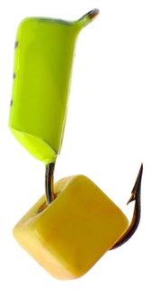 Мормышка «Столбик» 3 с «сырным» кубиком, цвет лимонный, 485 