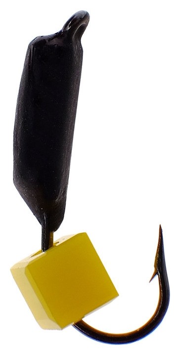 Мормышка «Столбик» 2 с «сырным» кубиком, цвет чёрный, 495