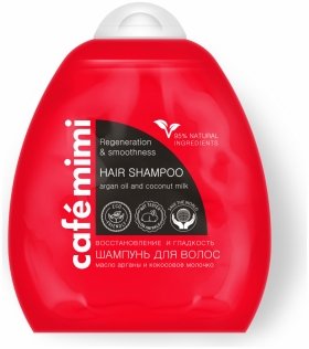 Шампунь для волос "Восстановление и гладкость" Cafe mimi