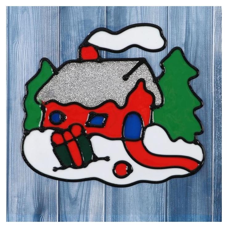 

Наклейка на стекло "Домик мерцающий" 14х13 см