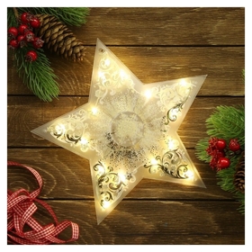 Декор звезда с гирляндой «Волшебства!», 25 × 23.8 см Зимнее волшебство