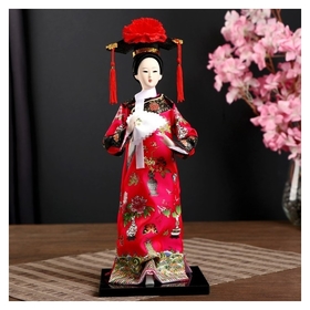 Кукла коллекционная "Китаянка в национальном платье с платочком" 32х12,5х12,5 см 