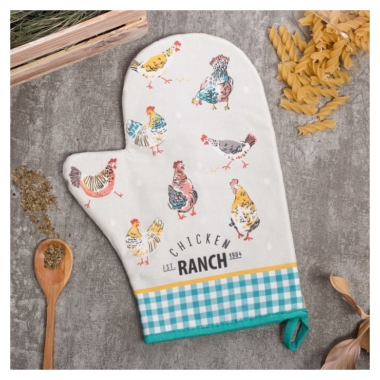 

Варежка-прихватка "Chicken Ranch" 20х28см,саржа, 100% х/л, ватин 250г/м2, Бежевый