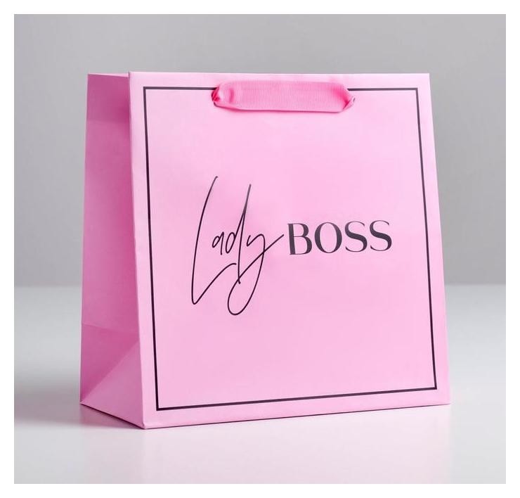 

Пакет ламинированный квадратный Lady Boss, 22 × 22 × 11 см, Розовый