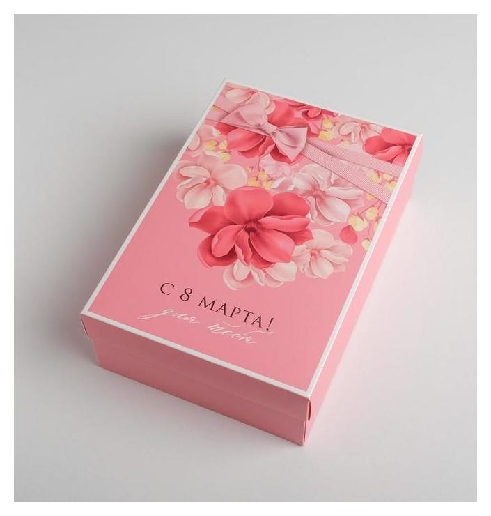 

Коробка складная «С 8 марта», 30 × 20 × 9 см, Розовый