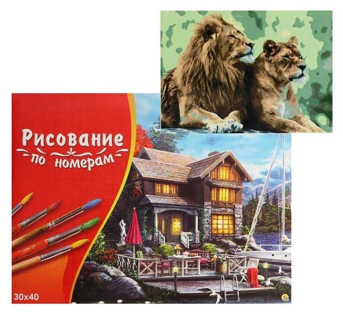 

Картина по номерам 30×40 см в коробке «Львы на отдыхе»