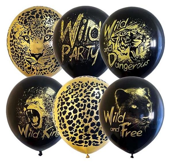 

Шар латексный 12" Wild Party, Black&gold набор 25 шт.