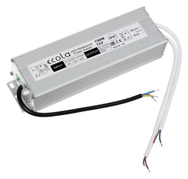 Блок питания для светодиодной ленты Ecola LED Strip Power Supply, 150 Вт, 220-12 В, Ip67