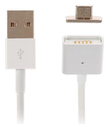 

Кабель Luazon, Microusb - Usb, 1 А, 1 м, магнитный разъем, белый